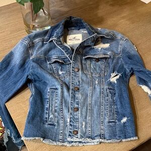 Hollister Blue Distressed Denim Jacket